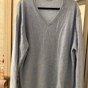 Men's Quince Light Blue 100% Cashmere V-Neck Sweater